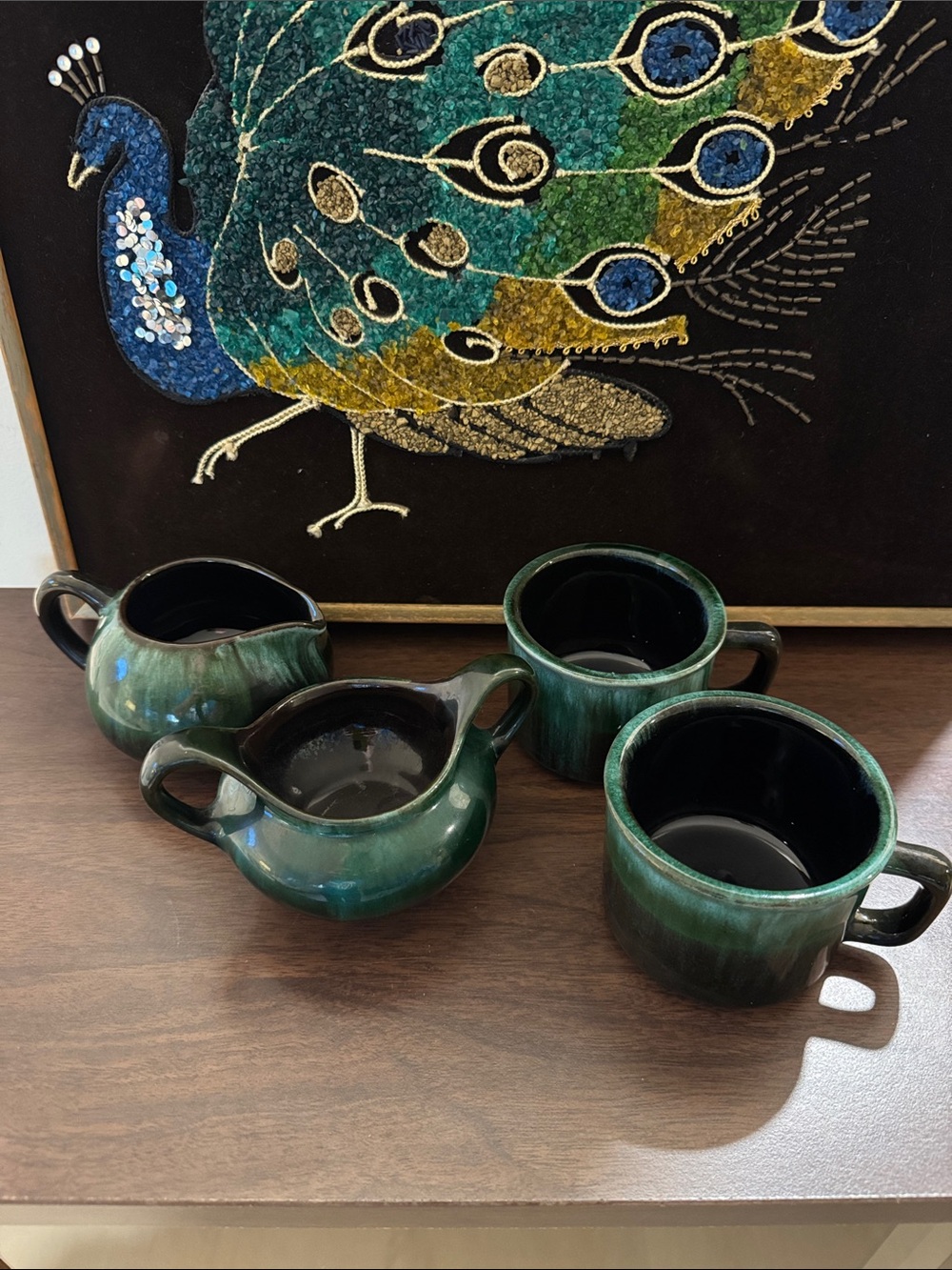 Vintage Blue Mountain Pottery married Set. Evangeline Pottery sugar bowl